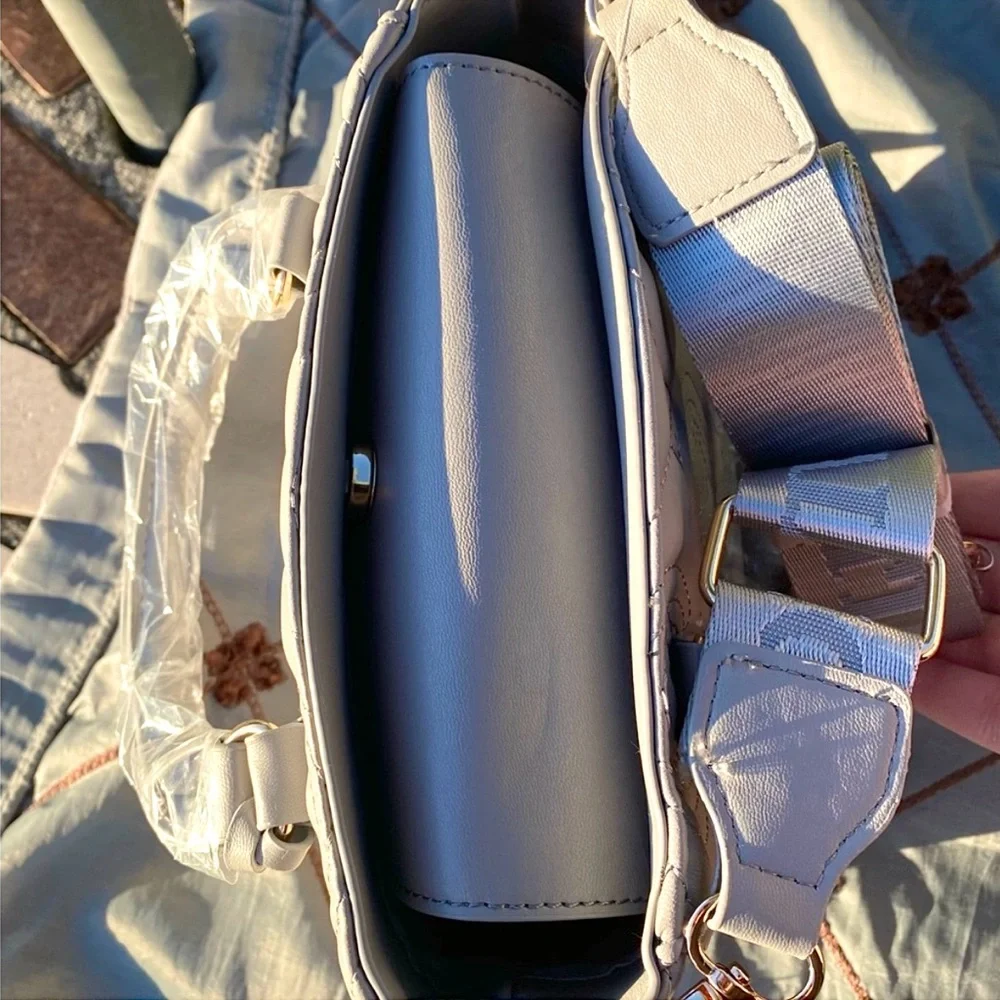 Valentino Orlandi Light Grey Quilted Handbag/Crossbody/Guitar Strap - Picture 3 of 6